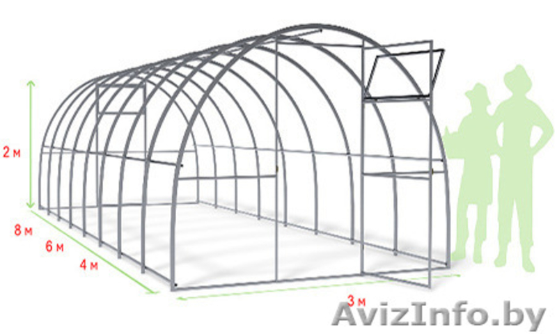 Теплица Агросфера Длинна 4, 6, 8,10 М + кратно 2 М. Шир- 3М, Выс - 2М. Доставка  - Изображение #1, Объявление #1387141