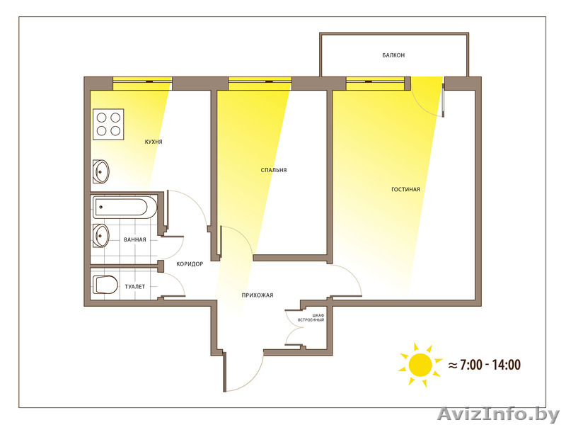 2-КОМНАТНАЯ КВАРТИРА В ЦЕНТРЕ ГОРОДА  - Изображение #2, Объявление #1558605